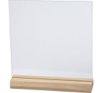 Glasplaat Creativ Company 15.5cmx15.5cm met houten voet 10 stuks
