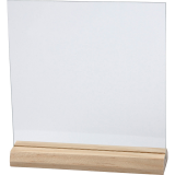 Plaque en verre Creativ Company 15,5x15,5cm avec socle en bois 10 pièces