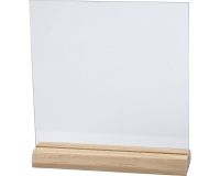 Plaque en verre Creativ Company 15,5x15,5cm avec socle en bois 10 pièces