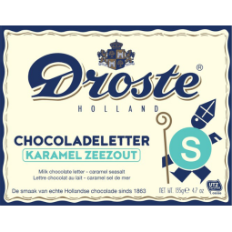 Lettre en chocolat Droste lait caramel sel de mer "S" 135g