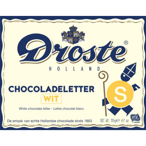 Lettre en chocolat Droste Blanc "S" 135g