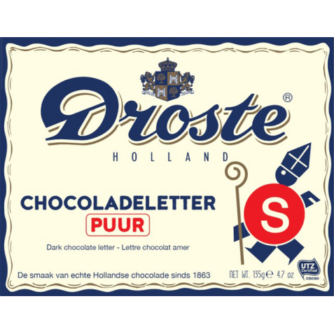 Lettre en chocolat Droste noir "S" 135g