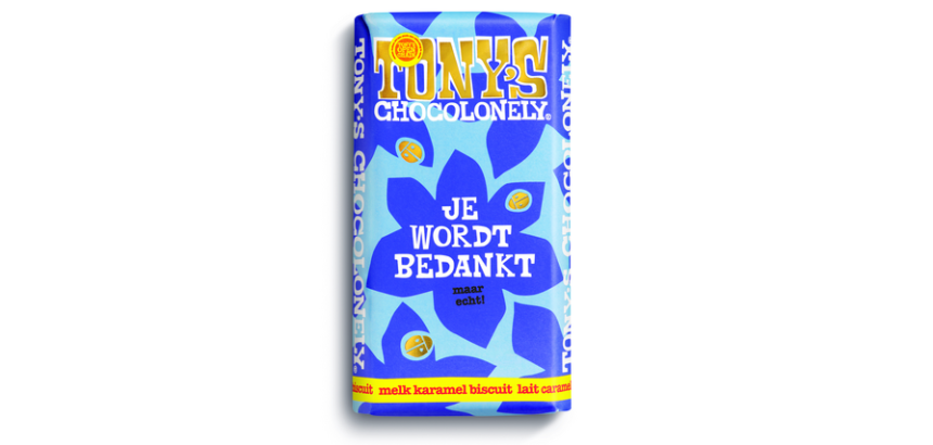 Chocolat Tony's Chocolonely Gifting bar 'Je wordt bedankt' 180g