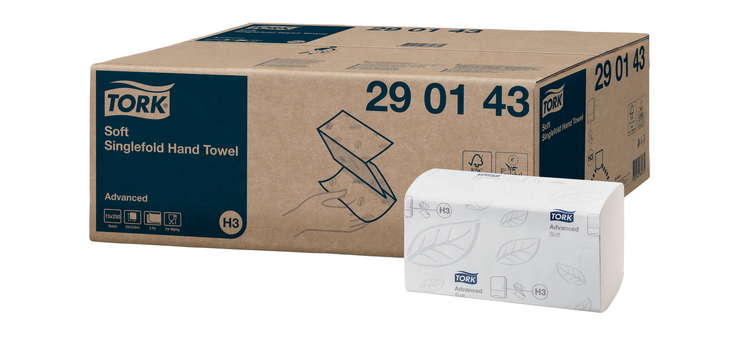 Tork Handtücher H3 Advanced 290143 ZZ-Falz 2-lagig 226x230mm weiß 15x 250 Blatt