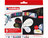Brushpen edding 1340 Happy Lettering assorti set à 9 stuks