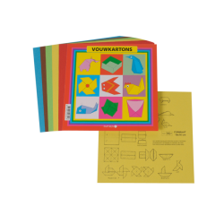 Vouwkartons vierkant 16x16cm 105gram assorti 40 vel