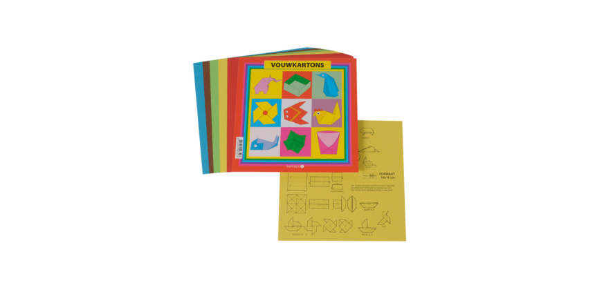 Carton à plier carré 16x16cm 105g assorti 40 feuilles