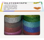 Ruban adhésif pailleté Folia 5mx15mm 10 couleurs