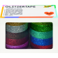 Plakband Folia glitter 5mx15mm 10 stuks 10 kleuren