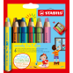 Crayon STABILO Woody 3-en-1 Duo étui 6 pièces + taille-crayon