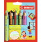 Crayon STABILO Woody 3-en-1 Duo étui 5 pièces + taille-crayon