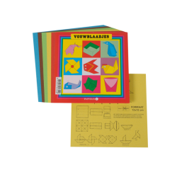 Vouwblaadjes vierkant 12x12cm 65gram assorti 90 vel