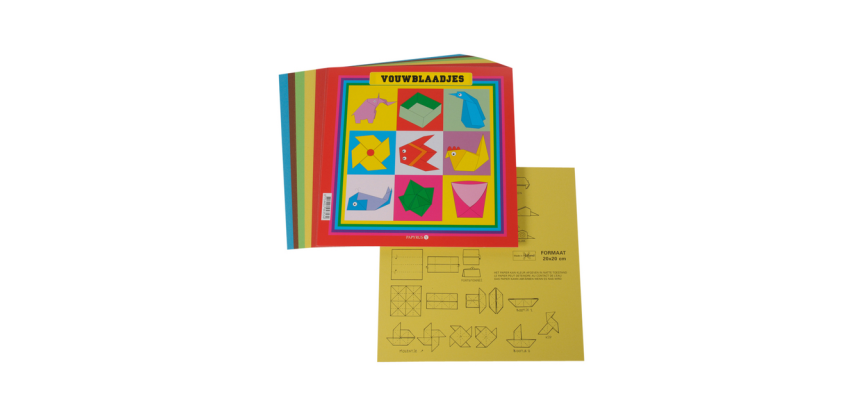 Square folding cardboard 20x20cm 65g assorted 90 sheets