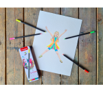 Crayon de couleur Bruynzeel Expression boîte 6 couleurs néon