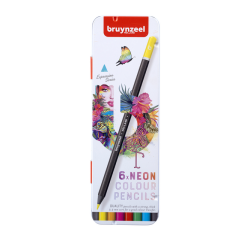 Crayon de couleur Bruynzeel Expression boîte 6 couleurs néon