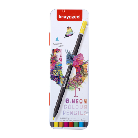 Crayon de couleur Bruynzeel couleurs néon 6 pièces