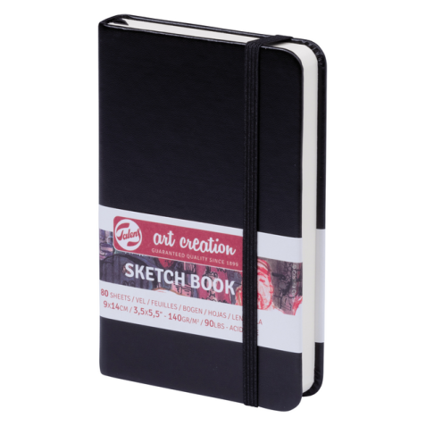 Schetsboek Talens Art Creation 80 witte vellen 140gr 90x140mm zwart