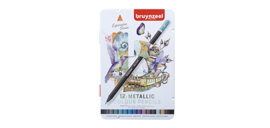 Bruynzeel Expression Colored Pencil Metal Tin 12 Metallic Colors