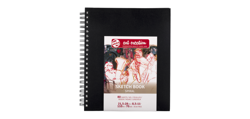 Schetsboek Talens Art Creation 80 vel 110gr 210x280mm spiraal zwart