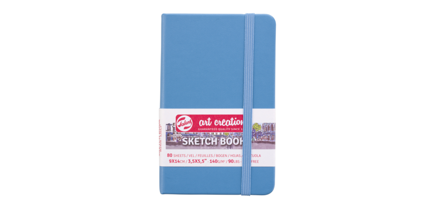 Cahier de croquis Talens Art Creation 90x140mm 80 feuilles 140g bleu clair