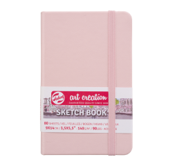 Schetsboek Talens Art Creation 80 witte vellen 140gr 90x140mm roze