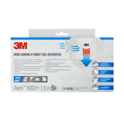 Stofmasker 3M Aura voor schuren 9322+ FFP2 met ventiel 5 stuks