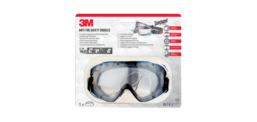 Lunette-masque 3M Anti-fog Safety résistant aux rayures