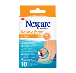 Wondpleister Nexcare active flexible foam waterbestendig 6x10cm 10 stuks