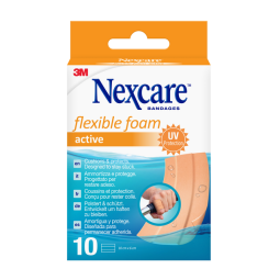 Wondpleister Nexcare active flexible foam waterbestendig 6x10cm 10 stuks