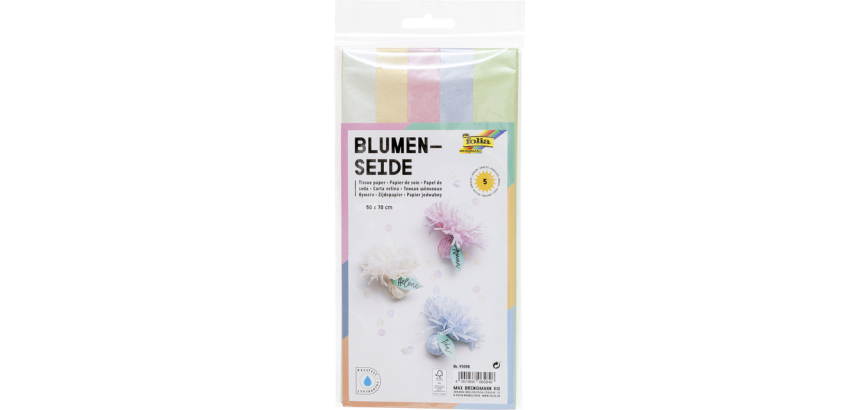 Zijdevloeipapier Folia 50x70cm 20gr iriserend assorti 5 vel