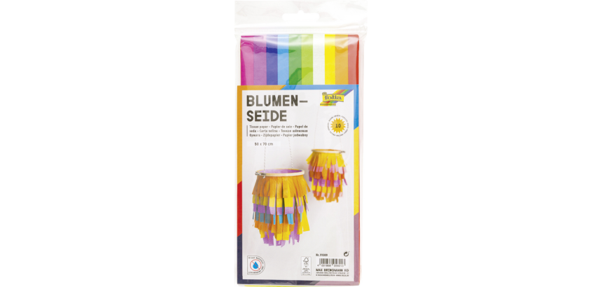 Papier de soie Folia 50x70cm 20g assorti 10 feuilles