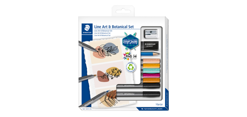 Ensemble de lettrage au pinceau Staedtler Design journey Art & Botanique set 10 pièces