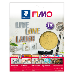 Bladmetaal Fimo 14x14cm 10vel goud