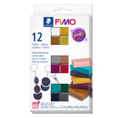 Pâte à modeler Fimo Effet Colour Pack 12 couleurs scintillantes