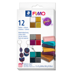 Pâte à modeler Fimo Effet Colour Pack 12 couleurs scintillantes