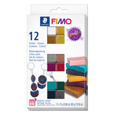 Klei Fimo effect colour pak à 12 sparkelende kleuren