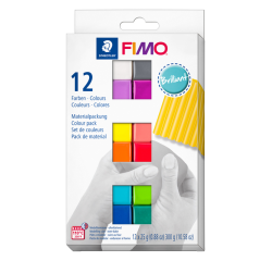Pâte à modeler Fimo Soft Colour Pack 12 couleurs brillantes