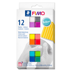 Pâte à modeler Fimo Soft Colour Pack 12 couleurs brillantes