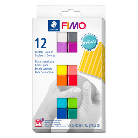 Pâte à modeler Fimo Soft Colour Pack 12 couleurs brillantes