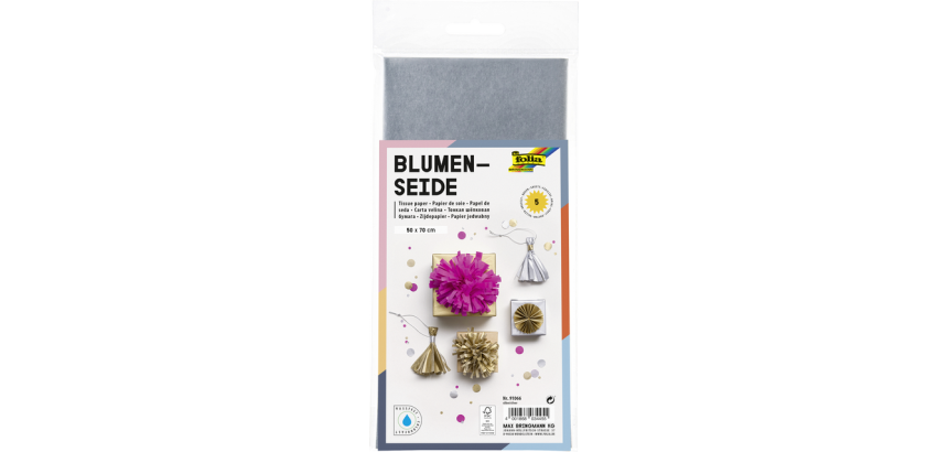 Folia Tissue Paper 50x70cm 20g no. 66 silver 5 sheets