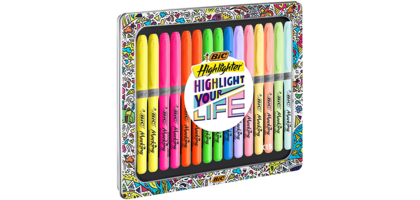 Surligneur BIC Grip Highlight Your Life assorti