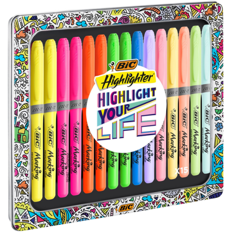 Surligneur BIC Grip Highlight Your Life assorti