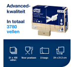 Tork H2 Xpress Advanced 130299 Handtücher, multifalt, 2-lagig, 213x240mm, natur, 21x 180 Blätter