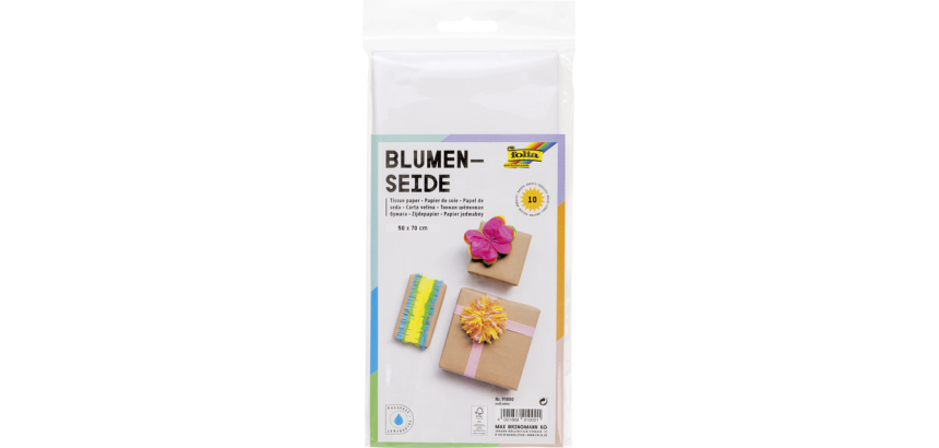 Papier de soie Folia 50x70cm 20g nr 00 blanc 5 feuilles