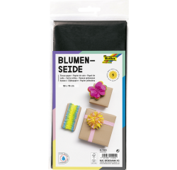 Zijdevloeipapier Folia 50x70cm 20gr nr90 zwart 5 vel