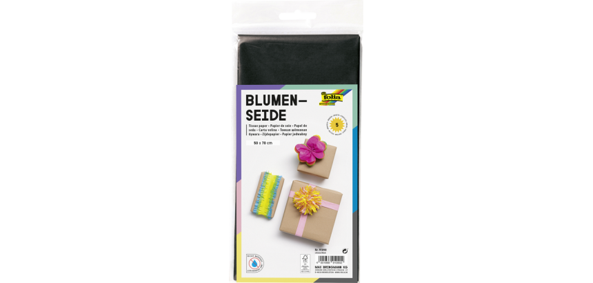 Folia tissue paper 50x70cm 20g no. 90 black 5 sheets