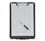 Porte-bloc avec compartiment MAULslim A4 portrait ouverture petit côté PP noir