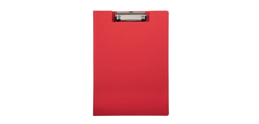 MAULbalance clipboard with cover A4 portrait reinforced cardboard 8mm spine red