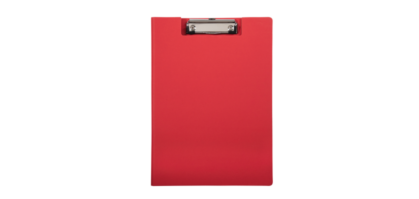 MAULbalance clipboard with cover A4 portrait reinforced cardboard 8mm spine red
