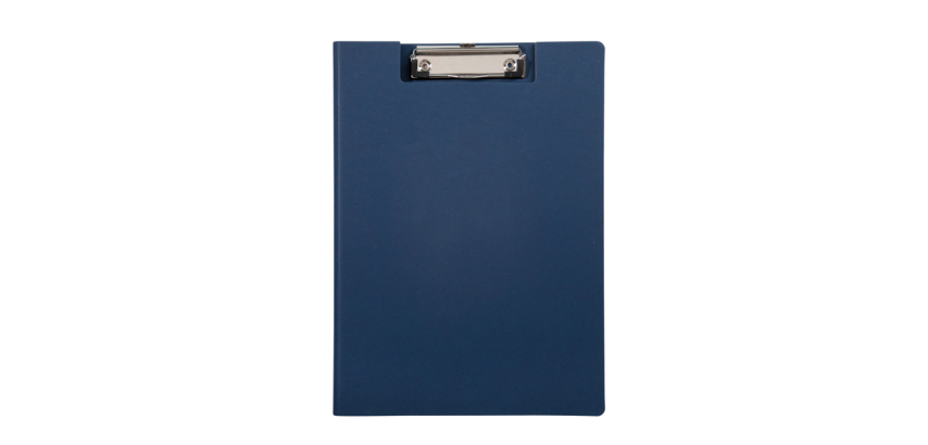 MAULbalance A4 clipboard with flap, reinforced cardboard, 8mm spine, blue
